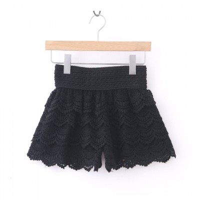 New Arrival Layered Crochet Lace Shorts For Women black