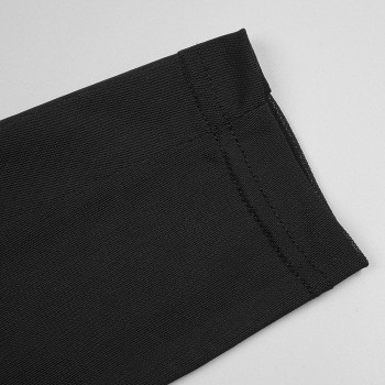 Sexy Turtleneck Long Sleeve Mesh Black Mini Bodycon Bandage Dress