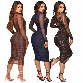 Elegant Casual Luxury Plus Size Mesh Two-Piece for Party Galas