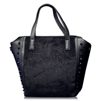 Stunning Women's Tote Bag With Splice and Rivets Design leopard black