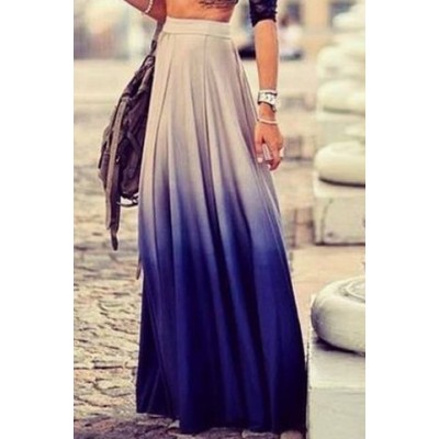 Stylish Women's Ombre Skirt blue