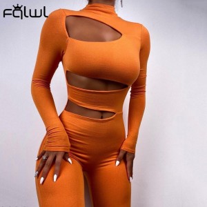 Winter Hollow Out Black Jumpsuits Women Sexy One Piece Club Outfits For Women Turtleneck Long Sleeve