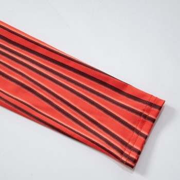 Dulzura Autumn Women's Tie Dye Print Skinny Playsuit Red