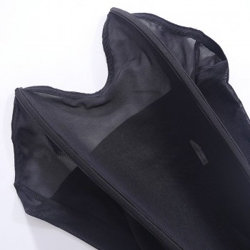 Soefdioo Black Mesh See Through Bodysuit Off Shoulder