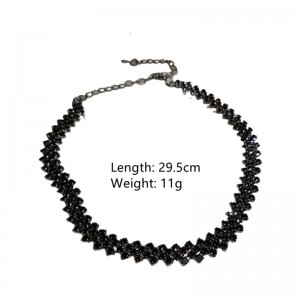 Black Rhinestone Choker Necklaces for Women Geometric Crystal 