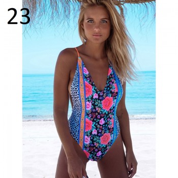 2020 New Ruffle Bikinis Women Swimsuit Cross Bandage Swimwear Push Up Bikini Set Beach Bathing Suit Brazilian Biquni Print