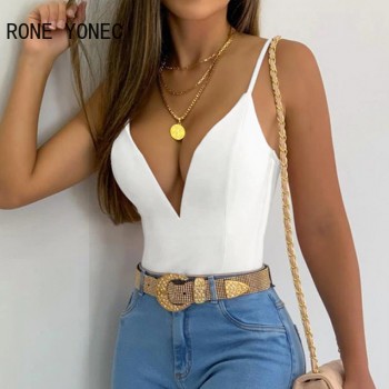 Women's Sexy Deep V-Neck Crop Top from Mozision