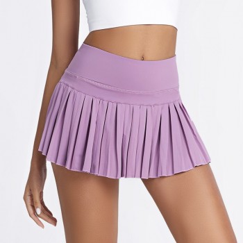 Women Skirt High Waist Pleated Tennis School Mini Uniform Female Loose Casual Short Bottoms