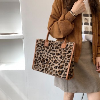 Top-Handle Bags Retro Cow Leopard Print PU Leather