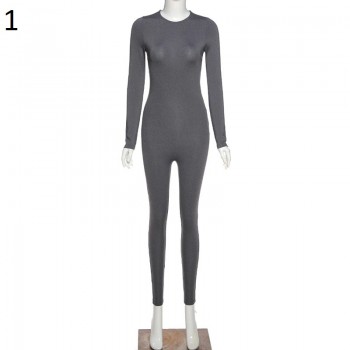 2020 Autumn Women Sexy Jumpsuit Streetwear Long Sleeve Bodycon Solid ...