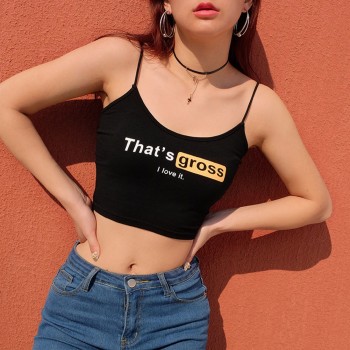 that's gross i love it letter harajuku crop tops camis women girl camisole tanks shirts