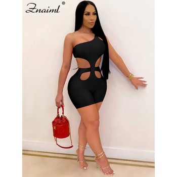 Znaiml 2023 One Shoulder Piece Rompers Playsuit Outfits Overalls for Women Clothing Summer Short Jumpsuit Monos Sexy Mujer