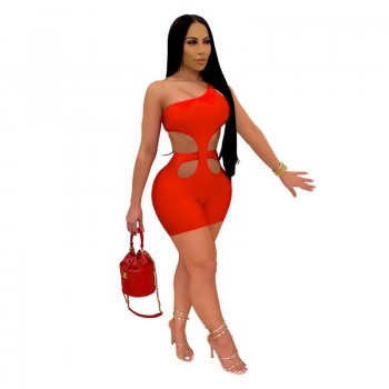 Znaiml 2023 One Shoulder Piece Rompers Playsuit Outfits Overalls for Women Clothing Summer Short Jumpsuit Monos Sexy Mujer