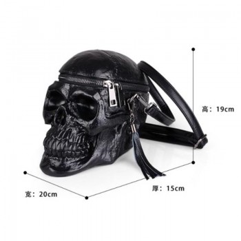 HIGHREAL Originality Women Bag Funny Skeleton Head Black handbad Men Single Package Fashion Designer Satchel Package Skull Bags
