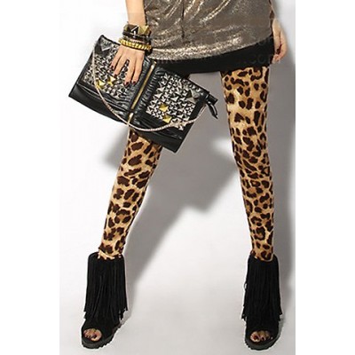 Leopard Printed Stylish Stretchy Leggings For Women