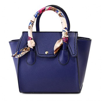 Stylish Women's Tote Bag With Rivets and Scarves Design rose black blue green