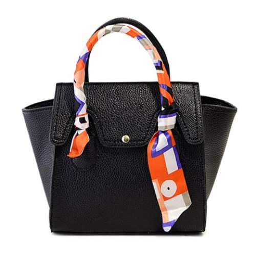 Stylish Women s Tote Bag With Rivets and Scarves Design rose black blue ...