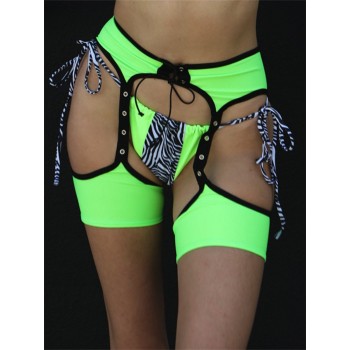 Women High Wist Hollow Out Tie Up Shorts Pants 2022 Party Clubwear Summer Beach Buttons 