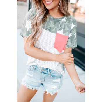 Starred In Camo Pocket Tee
