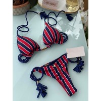 Sexy Halter Swimsuit Push Up 2023 Brazilian Bikini Tropical Plant Print Swimwear String Mini Swimsuit Women Thong Micro Bikini