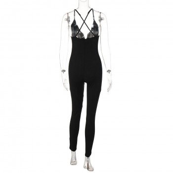 Mesh Black White Long Female Jumpsuit 2022 Party Bodycon One Piece Outfits Overalls Women See Through Rompers