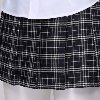  Adult Halloween Costumes School Girls Uniforms Sexy Cosplay Parties Shirt with Plaid Mini Skirt Tie Sexy Cosplay Parties Shirt with Plaid Mini Skirt Tie