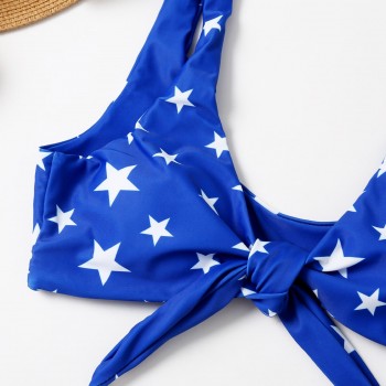 American Flag Bikinis 2021 Women Swimsuit Set Cute Stars Striped Swimsuit Padded Push-Up