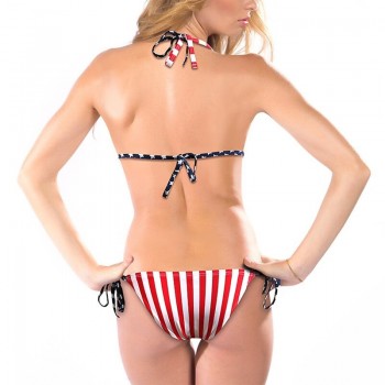 3D Print American USA Flag 4th of July Swimsuit Female Swimwear Women Bikini 