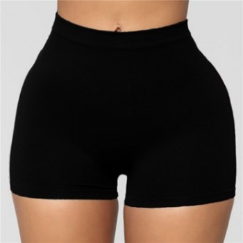 High Elastic Waist Tight Fitness Slim Skinny Dancing Shorts Solid Color Female Girl Exercise Shorts