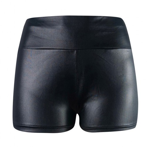 Leather Shorts Women High Waist Bodycon Push Up Black Short Joggers ...