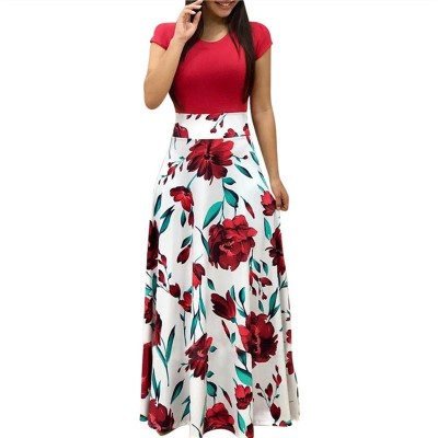Summer Long Dress Floral Print Bohemian Beach Maxi Dress Casual ...