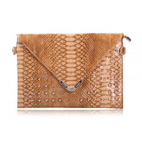 Trendy Style Women s Crossbody Bag With Snake Veins and Rivets Design ...