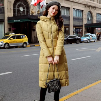 2019 Winter Women Jacket X-long Hooded Cotton Padded Female Coat High ...