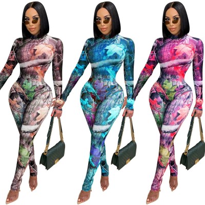 Zoctuo Print 2 Two Piece Set Autumn New Long Sleeve Women Set Outfits ...