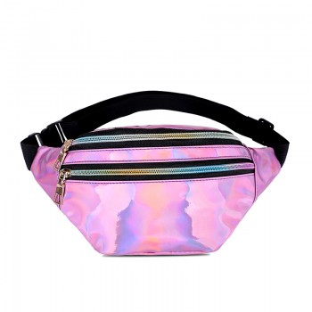 Holographic Waist Bags Women Pink Silver Fanny Pack Female Belt Bag ...