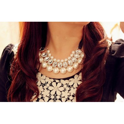 Exquisite Gemstone Embellished Multi-Layered Beaded Pendant Necklace For Women