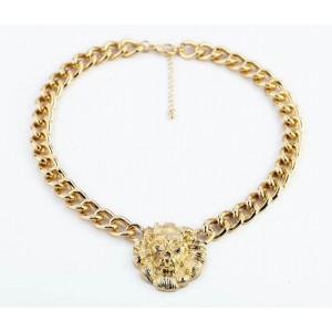 Versatile Lion Head Pendant Alloy Necklace For Women