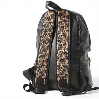 Women s Leopard Rivet Decor Backpack (Women s Leopard Rivet Decor ...