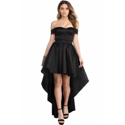 Black Off Shoulder Party Taffeta Gown Red (Black Off Shoulder Party ...