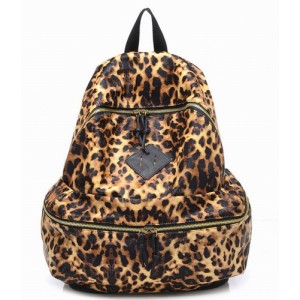 Fashion and Casual Women's Satchel With Animal Print and Zipper Design Leopard
