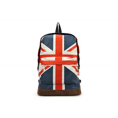 Fashion Women's Satchel With Flag Pattern and Canvas Design