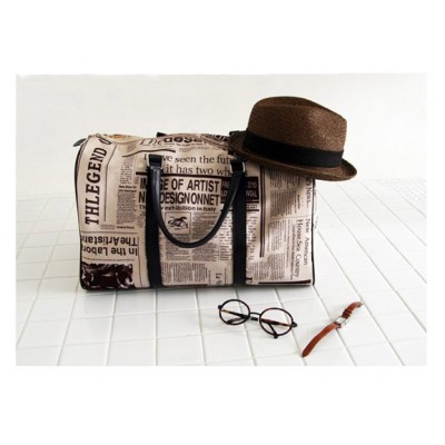 Casual Zipper Design and Newspaper Printing Handbag/Slanting Bag For Female