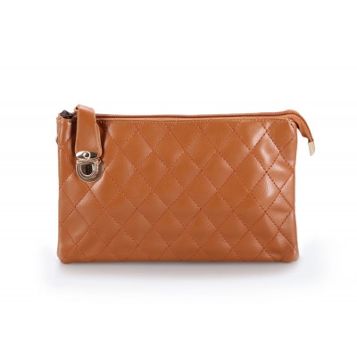 Career Women's Clutch With Checked and Push-Lock Design