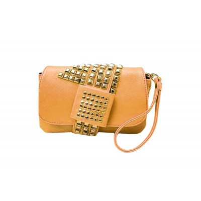 Fashion Women's Clutch Bag With Rivets and Solid Color Design