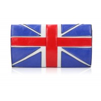 Fashion Women's Clutch With Flag Pattern and Color Block Design