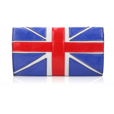 Fashion Women's Clutch With Flag Pattern and Color Block Design