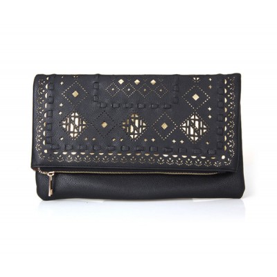 Fashion Women's Clutch With Openwork and PU Leather Design