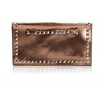 Stylish Style Women's Pure Color Clutch With Rivets Design