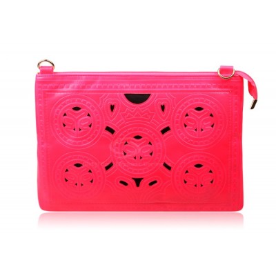 Sweet and Casual Style Women's Clutch With Candy Color Block and Openwork Design
