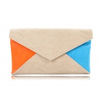 Trendy and Casual Style Women's Clutch With Color Block and Magnetic Closure Design Black
